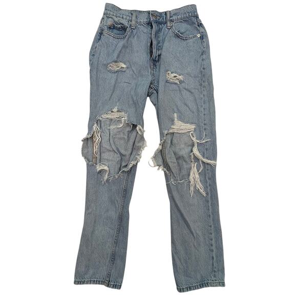Aeropostale Women's Slim & Thick Curvy Mom Jean Size 0 Distressed Grunge Boho - Picture 1 of 10